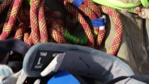 A lot of the cable lies on the ground. Stock Footage 130741065