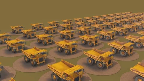 A lot of Caterpillar in a row Stock Footage 154847251