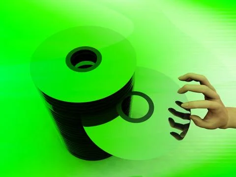 A Lot Of CD's Or DVD's Stock Illustration
