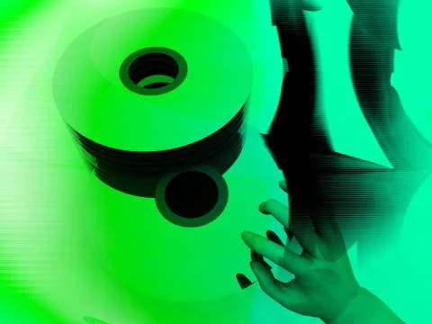 A Lot of CD's Or DVD's Stock Illustration