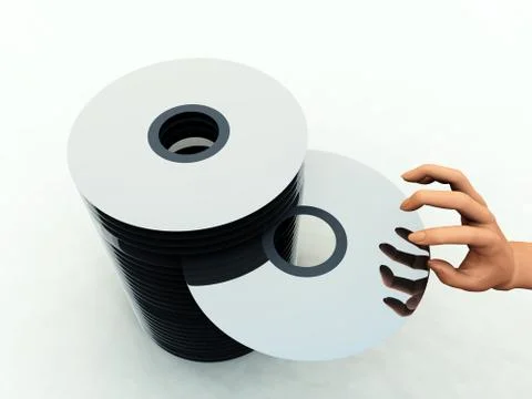 A Lot of CD's Or DVD's Stock Illustration