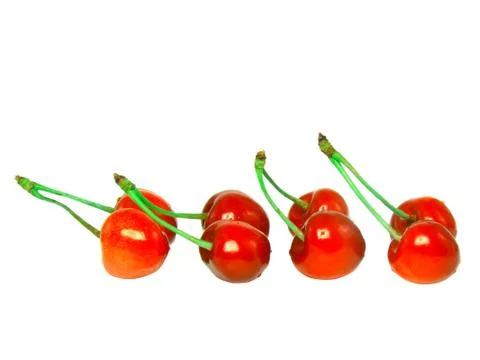 A lot of cherrys with stem. Stock Photos