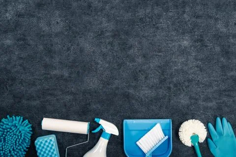 A lot of cleaning tools Stock Photos