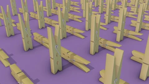 A lot of Clothespin in a row Stock Footage 154846708