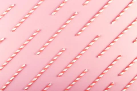 A lot of cocktail tubes. Pattern background, flat lay. Stock Photos