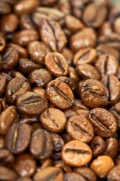 A lot of coffee beans lying Stock Photos