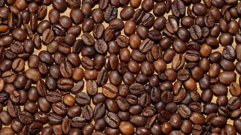 A lot of coffee grains close-up Stock-Footage 154631702
