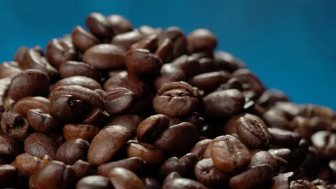 A lot of coffee grains close-up Stock Footage 154635387