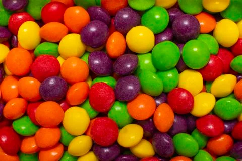 A lot of colored sweets close up. Background. Stock Photos