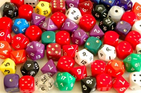 A lot of colourful game cubes Stock Photos