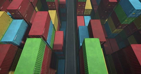 A lot of containers, looping 3D animation Stock Footage 153995138