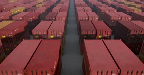 A lot of containers, looping 3D animation Stock Footage 153995185