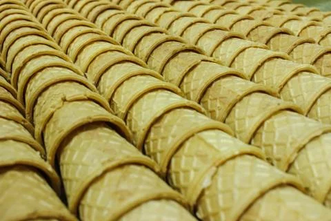 A lot of cornets in a row Stock Photos