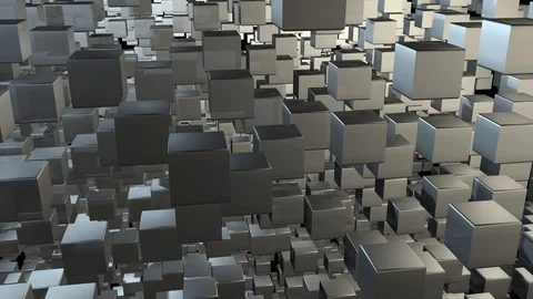 A lot of cubes, endlessly moving in space. Stock Footage 125451770