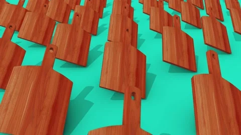 A lot of Cutting Board in a row Stock Footage 154846832
