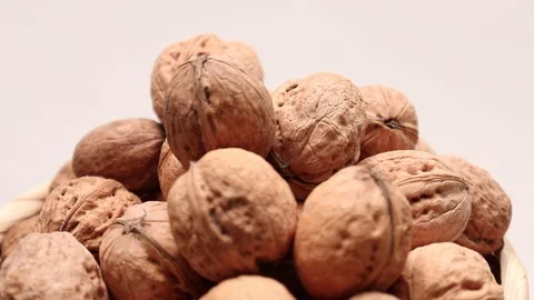 A lot of delicious walnuts, rotation Stock Footage 129090176