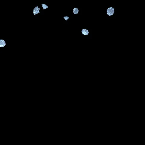 A lot of diamonds fall down and rotate in the process Stock Footage 121754560