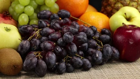 A lot of different fruits Stock Footage 123973482