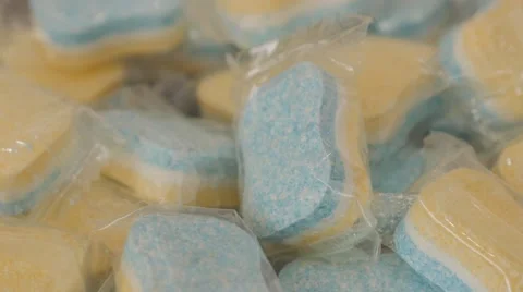 Lot of dishwasher multi function tablets 4K 3840X2160 UHD footage - Multiacti 스톡 동영상 49193960