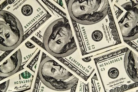 A lot of dollars on the background Stock Photos