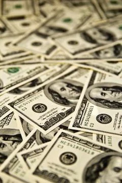 A lot of dollars on the background Stock Photos