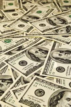 A lot of dollars on the background Stock Photos