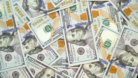 A lot of dollars rotate. Spin background of hundred usd. 100 greenback turn 4k. Stock Footage 94034548
