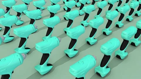 A lot of drill in a row Stock Footage 155030798