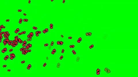 Lot Dynamic with Hearts - Chroma Key Green Screen Footage Video stock 337397160