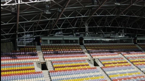 A lot of empty stadium stands Stock Footage 221125248