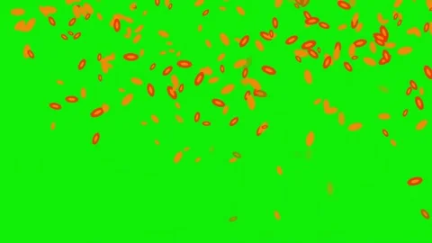 Lot Falling with Hearts on Chroma Key for Compositing Video stock 337045618