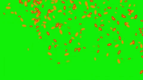 Lot Falling with Hearts - Chroma Key Green Screen Footage Stock Footage 337045620