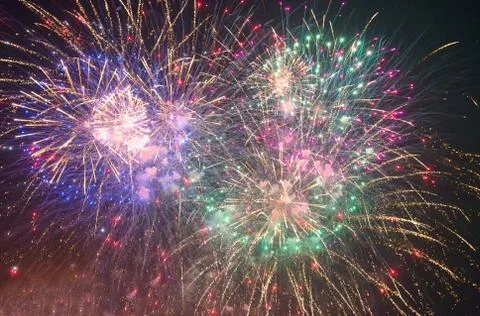 Lot of Fireworks Stock Photos