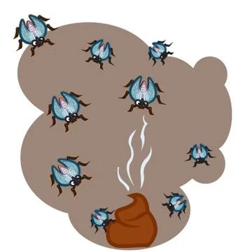 A lot of flies in the dirty イラスト素材