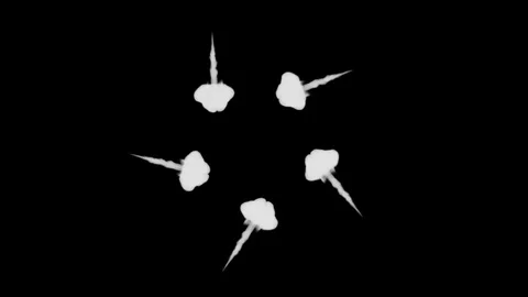 A lot of flows forming ring, ink inject is isolated on white in slow motion Stock Footage