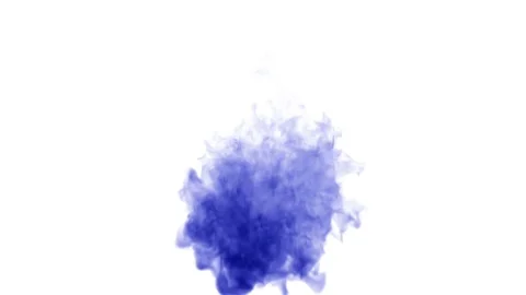 A lot of flows of isolated blue ink injects. Color float in water , shot in slow Stock Footage 82294124