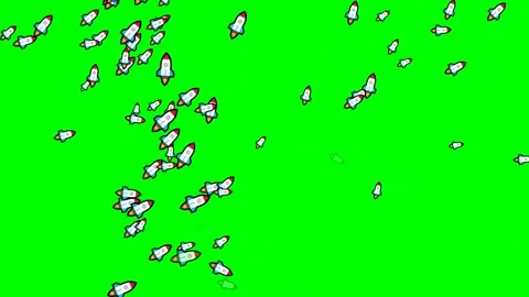 Lot Flying on Green Screen Chroma Key Background Video stock 337397725