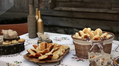 A lot of food on the table Stock Footage 52483204