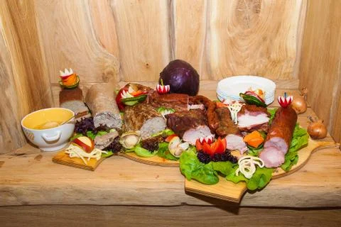 Lot of food on the table Stock Photos