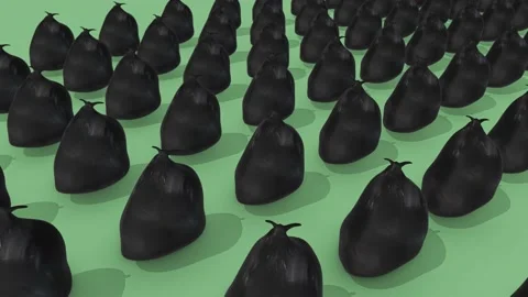 A lot of Garbage Bag in a row Stock Footage 154846465