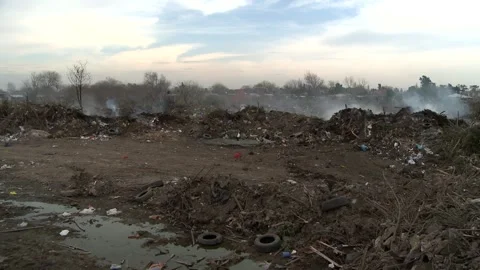 A lot of garbage Video stock 139283690