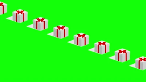 Lot of gift box moving  isometric flat style looping animation template Stock-Footage 143663876