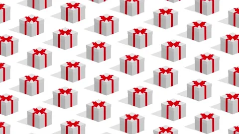 Lot of gift box in two lines moving oposite direction isometric   animation 스톡 동영상 143663858