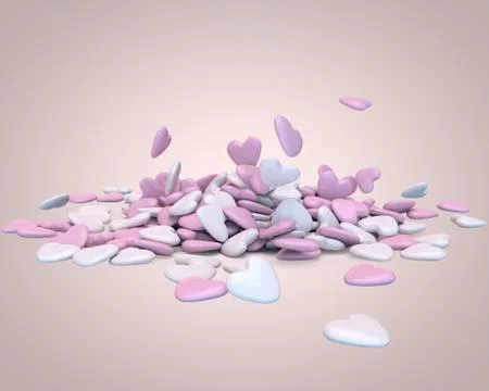 A lot of  hearts fall. Stock Illustration