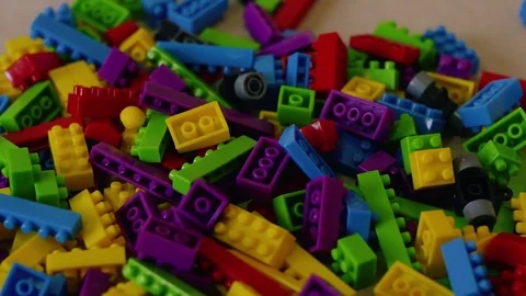 A LOT OF LEGO BRICK FALL Video stock 82720308
