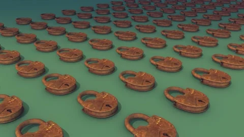 A lot of lock in a row Video stock 155031037