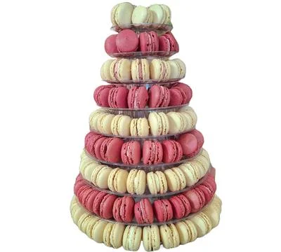 A lot of macarons isolated on white Stock Photos