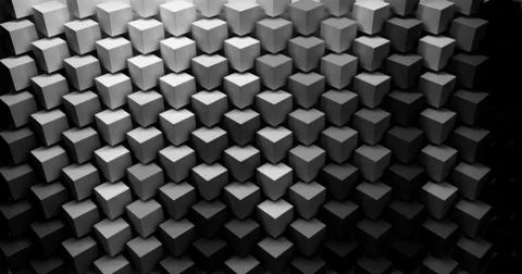 A lot of monochrome cubes. Technological solution. 3D image. monochrome Match Stock Illustration