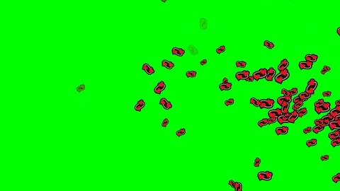 Lot Motion with Hearts - Chroma Key Green Screen Footage Video stock 337396983