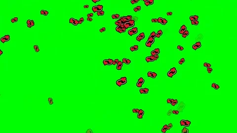 Lot Motion with Hearts - Chroma Key Green Screen Footage Video stock 337397084